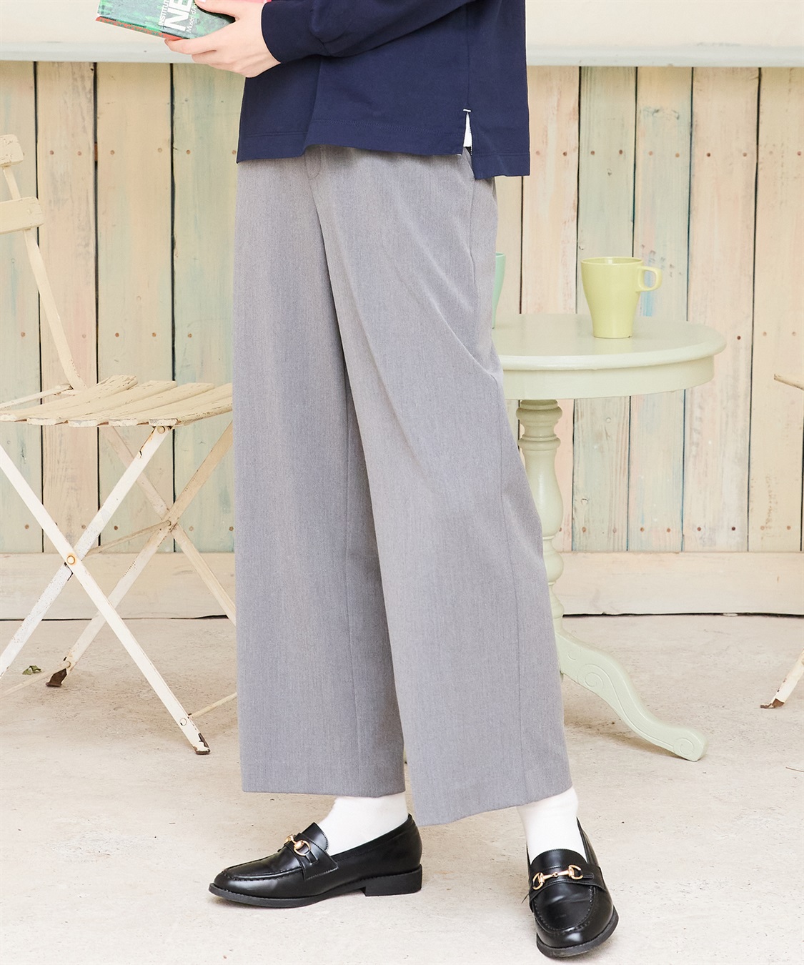 Petit Honfleur 【すご楽】ストレッチワイドパンツ_sub_1