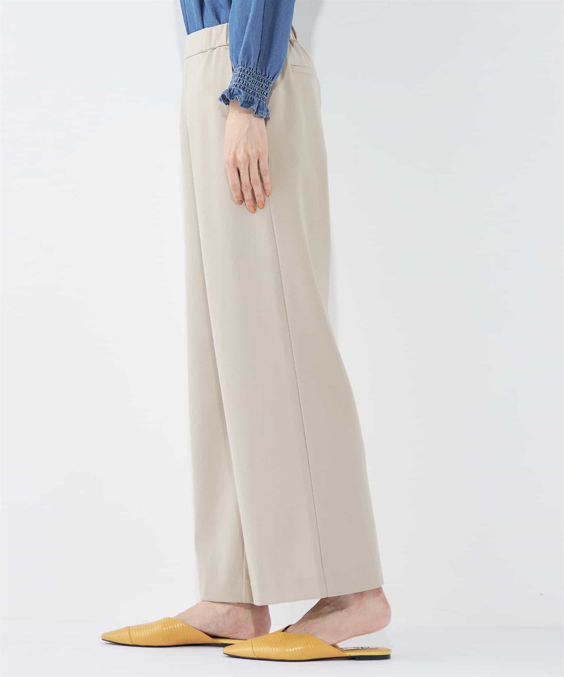 すご楽】ストレッチワイドパンツ Petit Honfleur｜クロスプラス