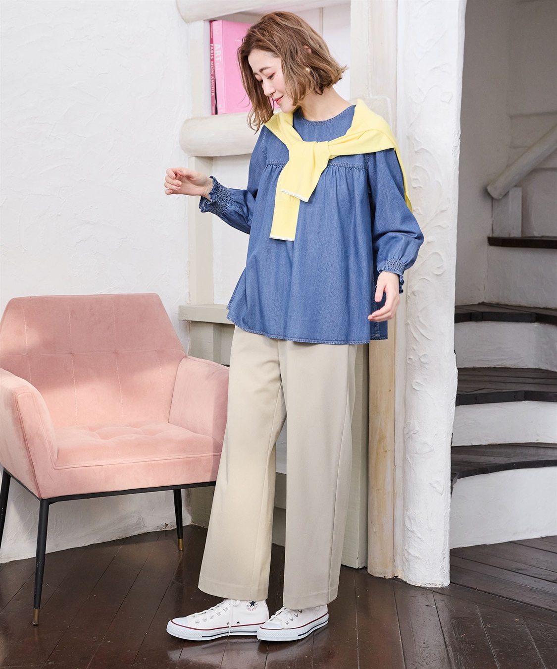 Petit Honfleur 【すご楽】ストレッチワイドパンツ_sub_14