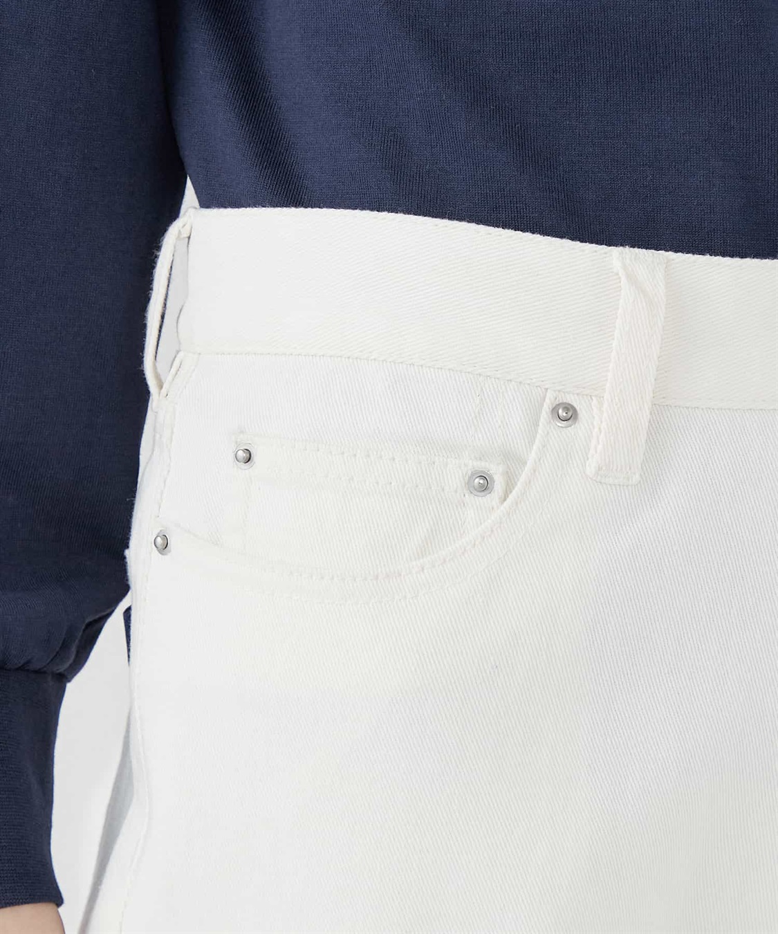 Petit Honfleur バギーホワイトデニムパンツ_sub_6