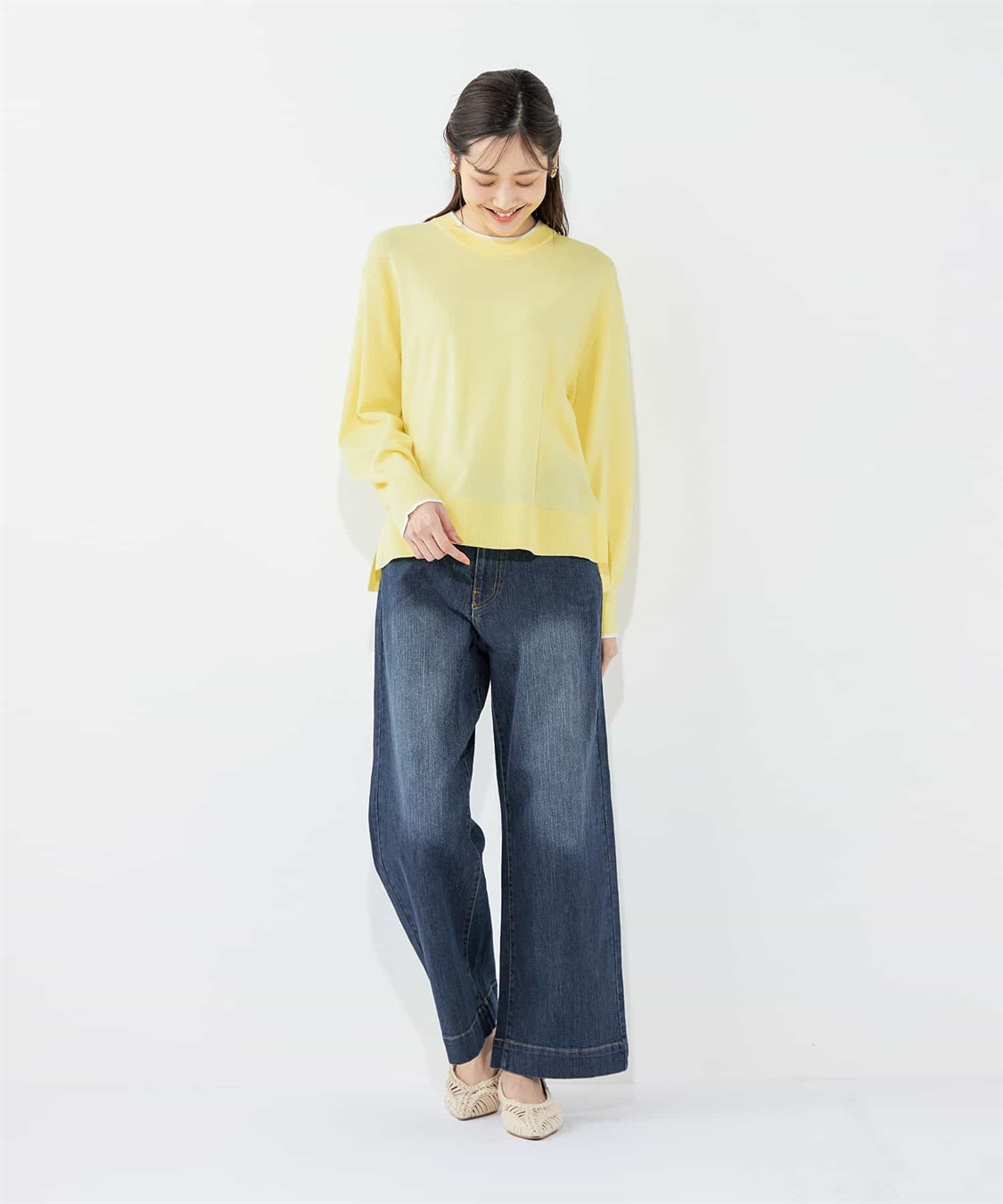 バギーデニムパンツ Petit Honfleur｜クロスプラス公式通販サイト