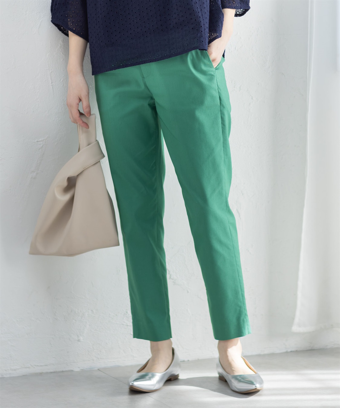 Petit Honfleur ストレッチテーパードパンツ_sub_1