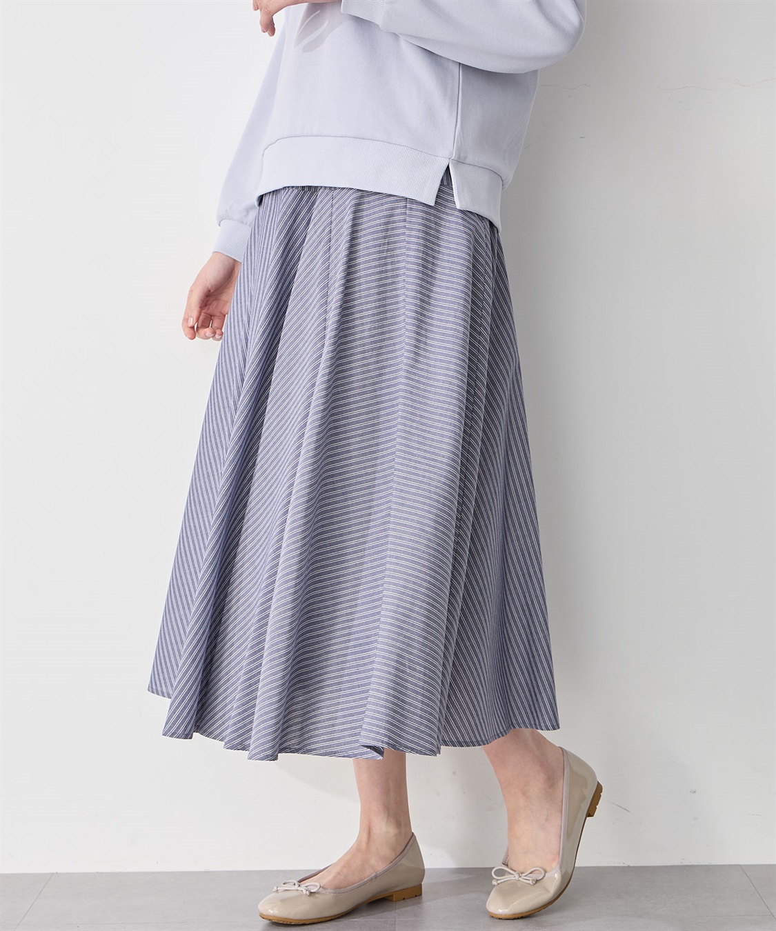 Petit Honfleur ストライプフレアスカート_sub_9
