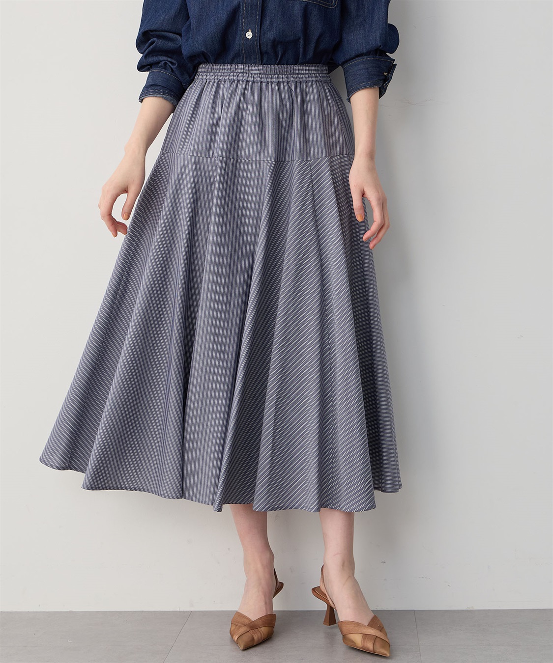 Petit Honfleur ストライプフレアスカート_sub_12