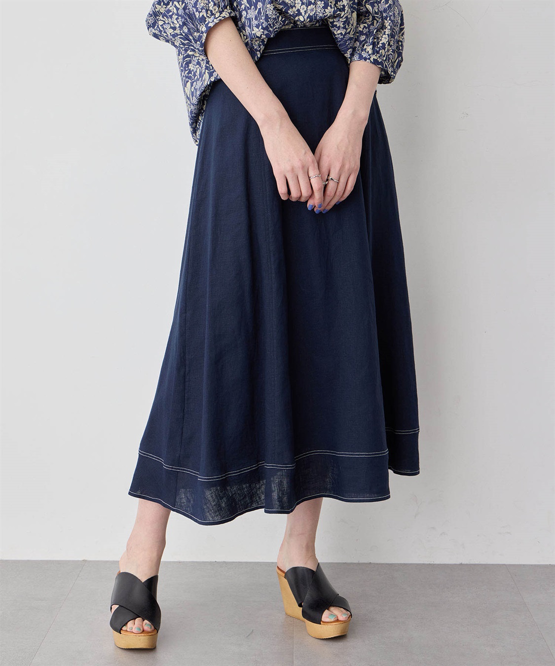 Petit Honfleur ストレッチフレアスカート_sub_10