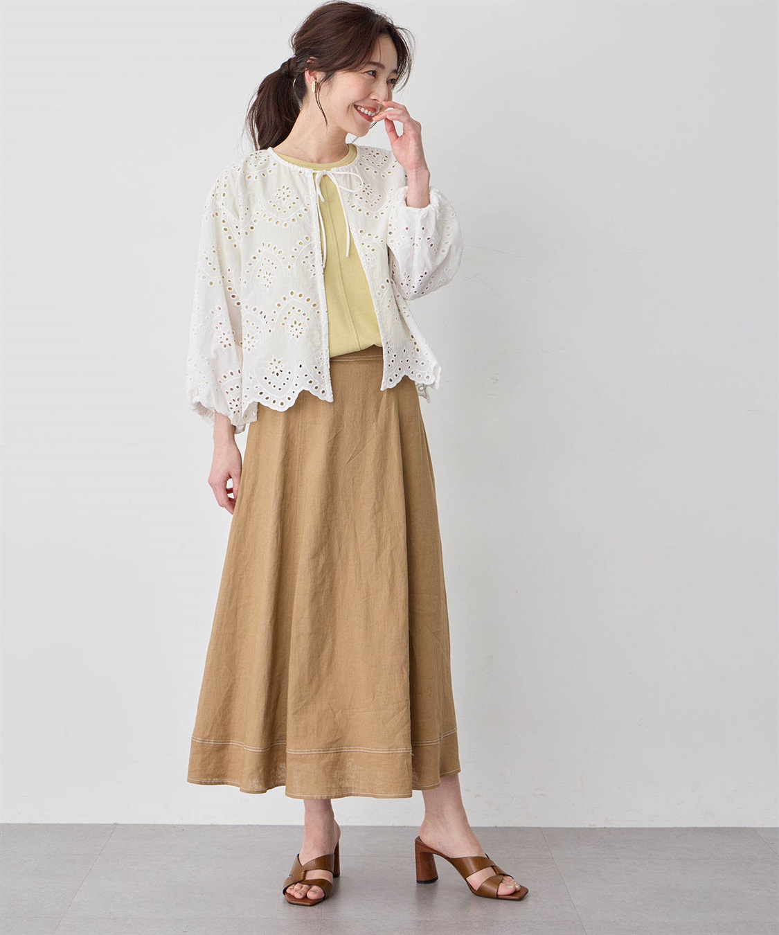 Petit Honfleur ストレッチフレアスカート_sub_17