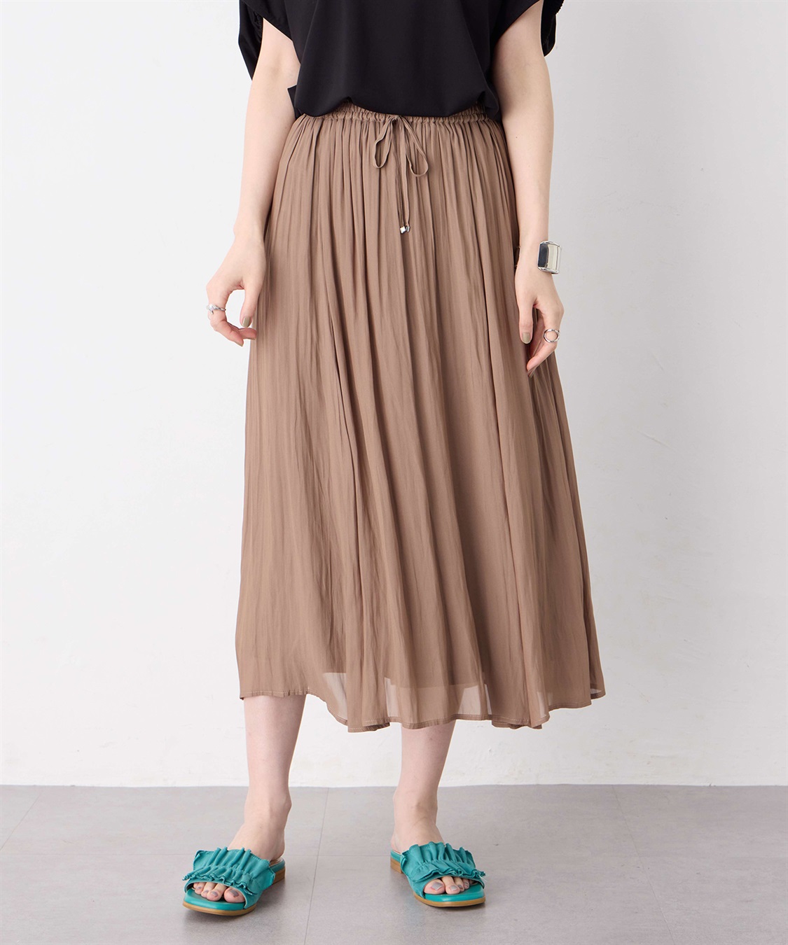 Petit Honfleur シアーギャザースカート_sub_1