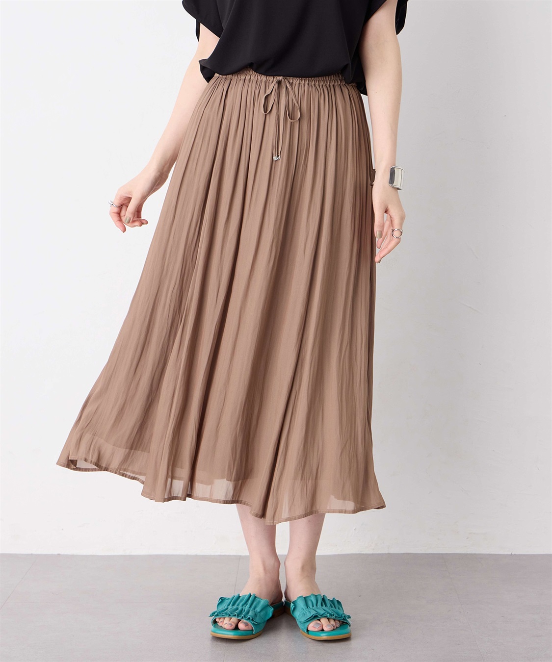 Petit Honfleur シアーギャザースカート_sub_2