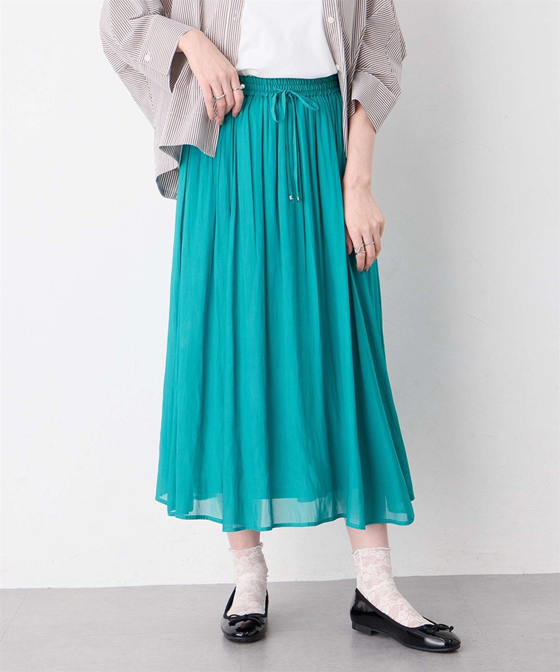 Petit Honfleur シアーギャザースカート_sub_5