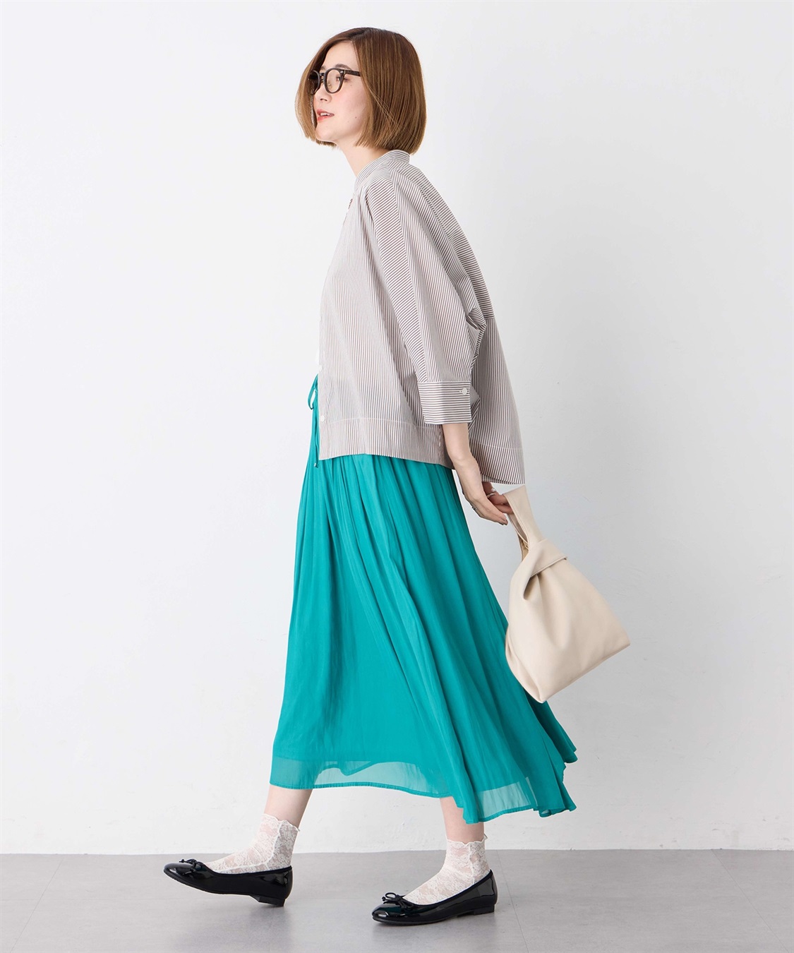 Petit Honfleur シアーギャザースカート_sub_12