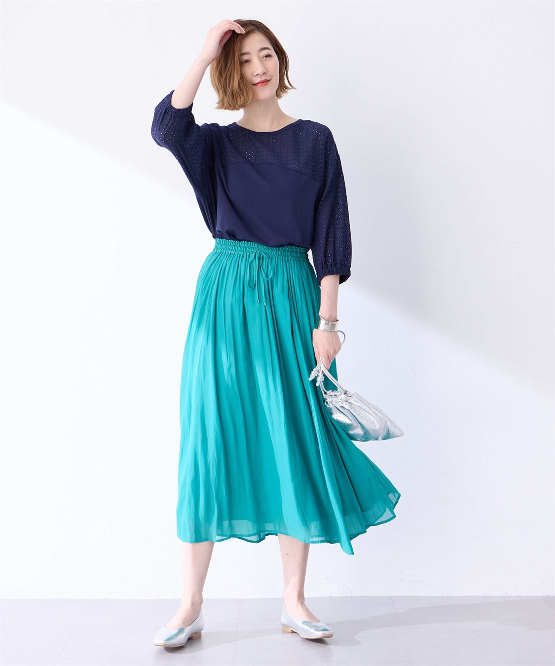 Petit Honfleur シアーギャザースカート_sub_14