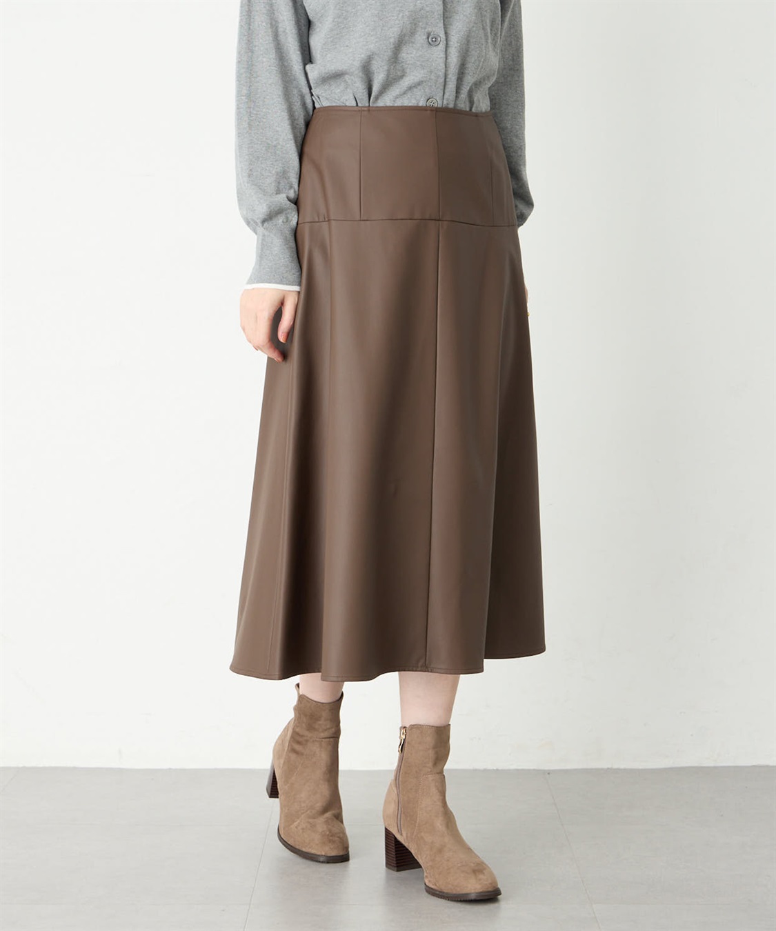 Petit Honfleur フェイクレザースカート_sub_3