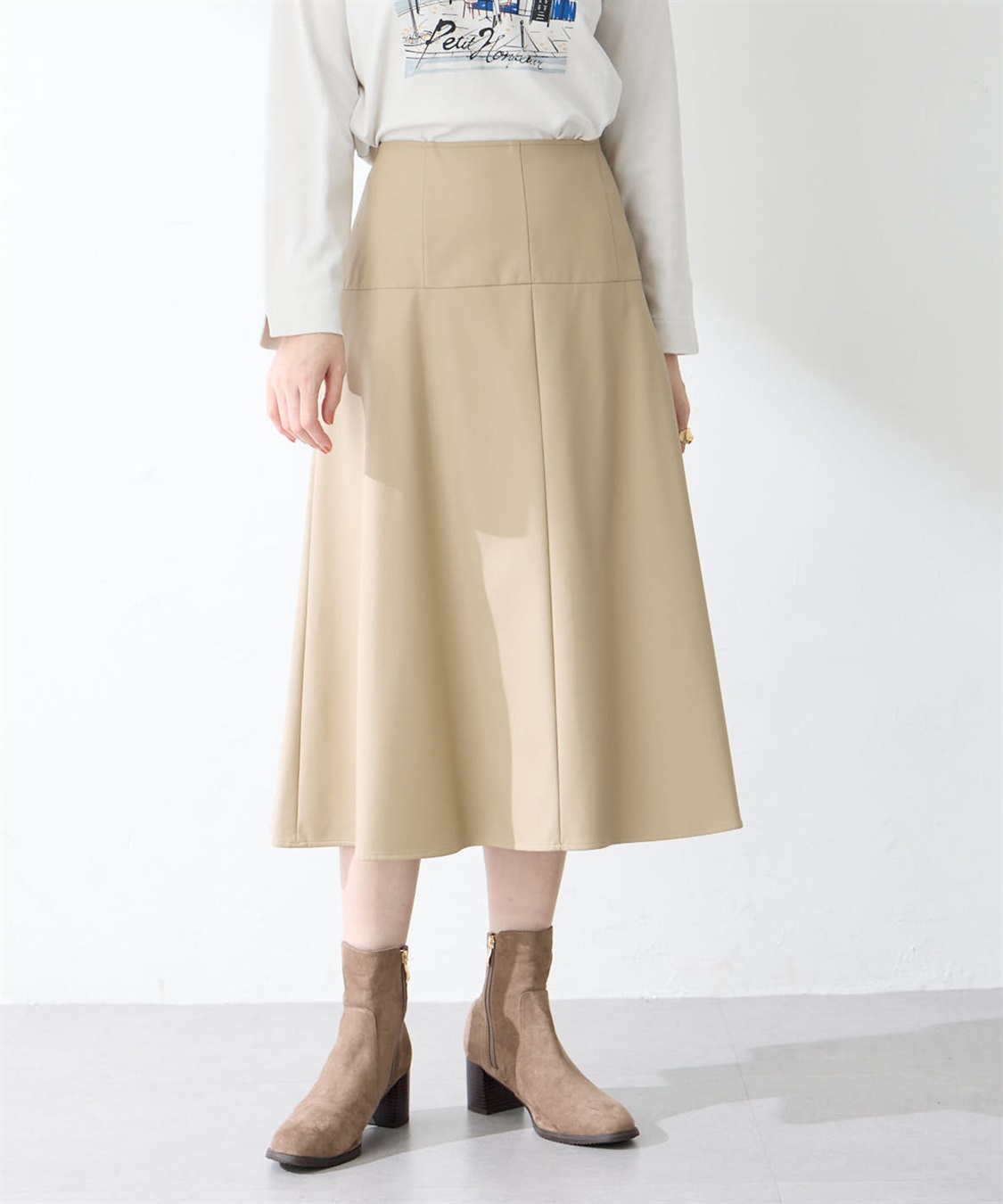 Petit Honfleur フェイクレザースカート_sub_6