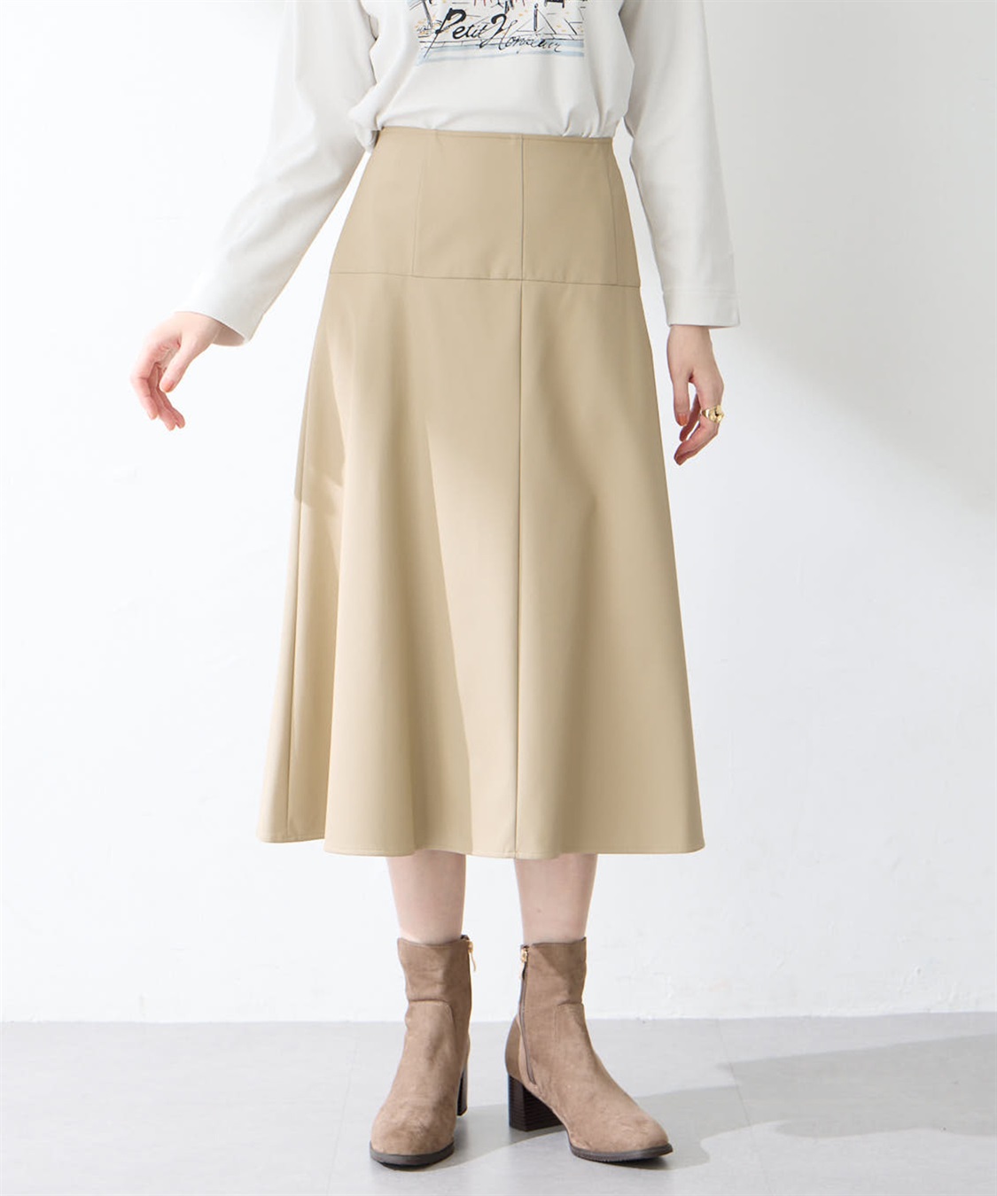 Petit Honfleur フェイクレザースカート_sub_7