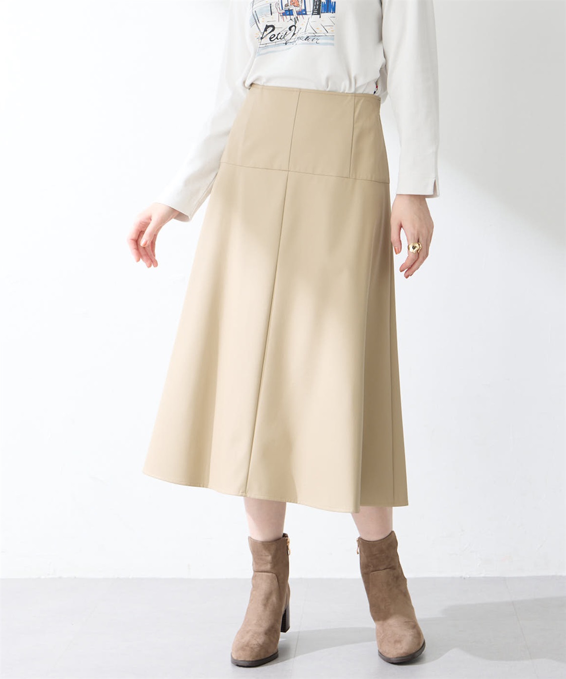 Petit Honfleur フェイクレザースカート_sub_8