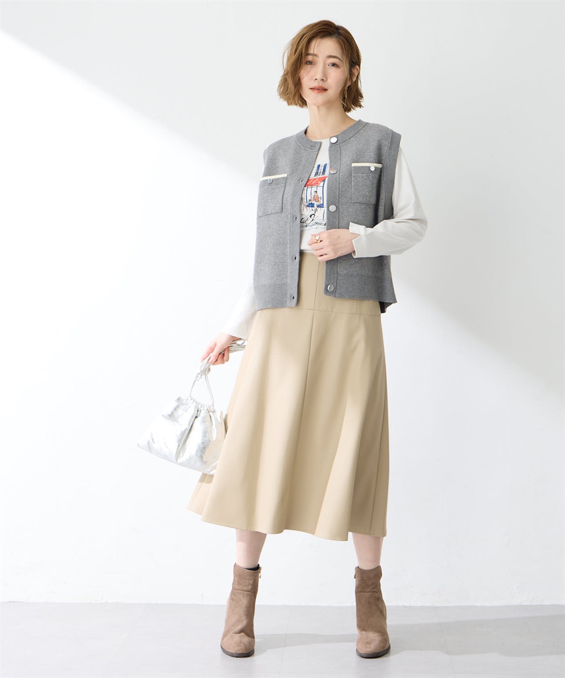 Petit Honfleur フェイクレザースカート_sub_9