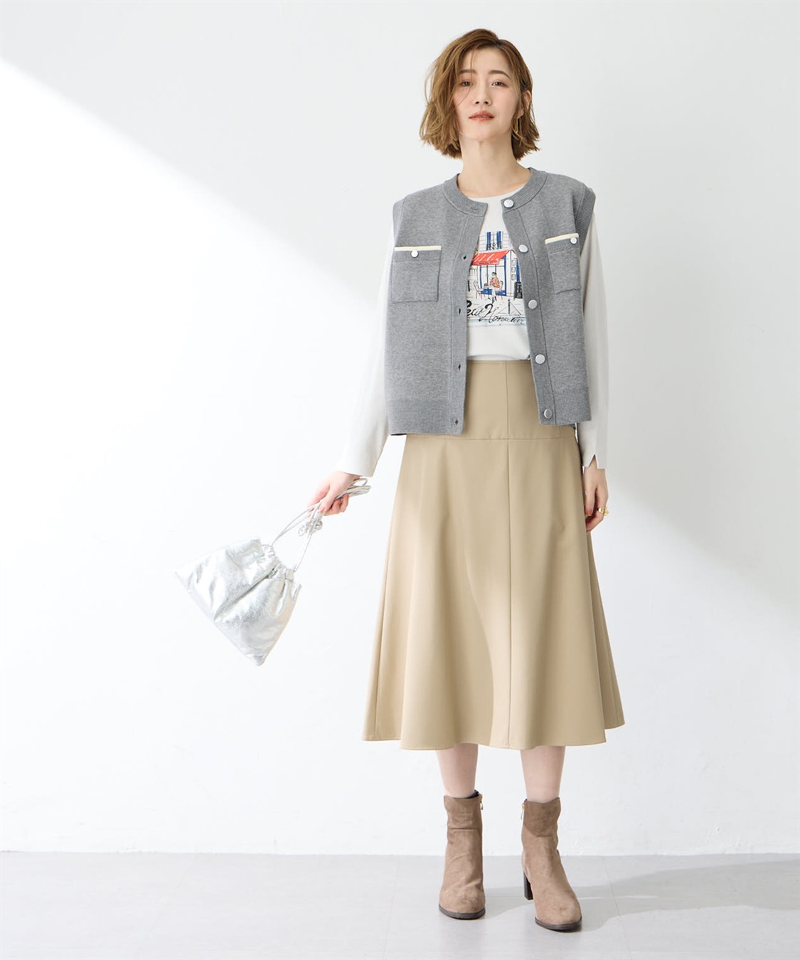 Petit Honfleur フェイクレザースカート_sub_11