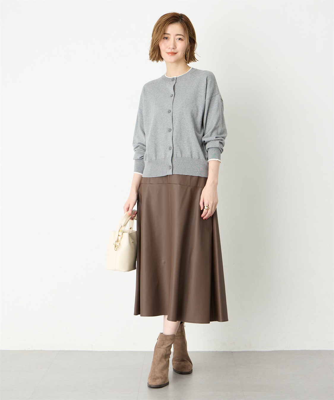 Petit Honfleur フェイクレザースカート_sub_12