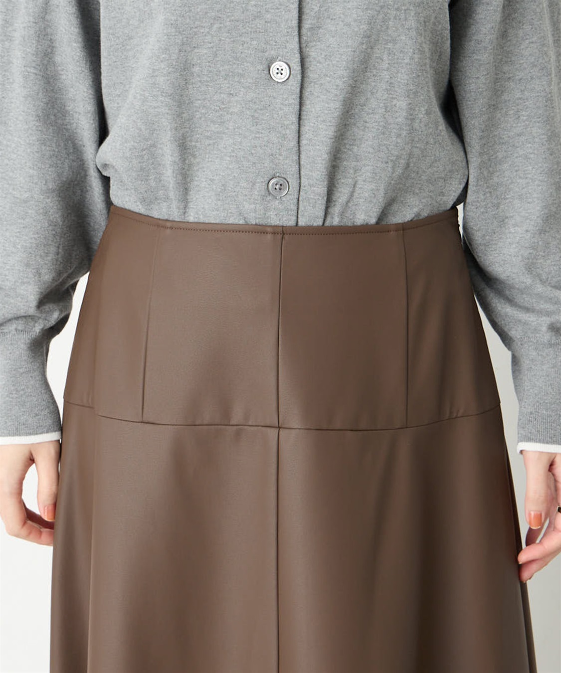 Petit Honfleur フェイクレザースカート_sub_14
