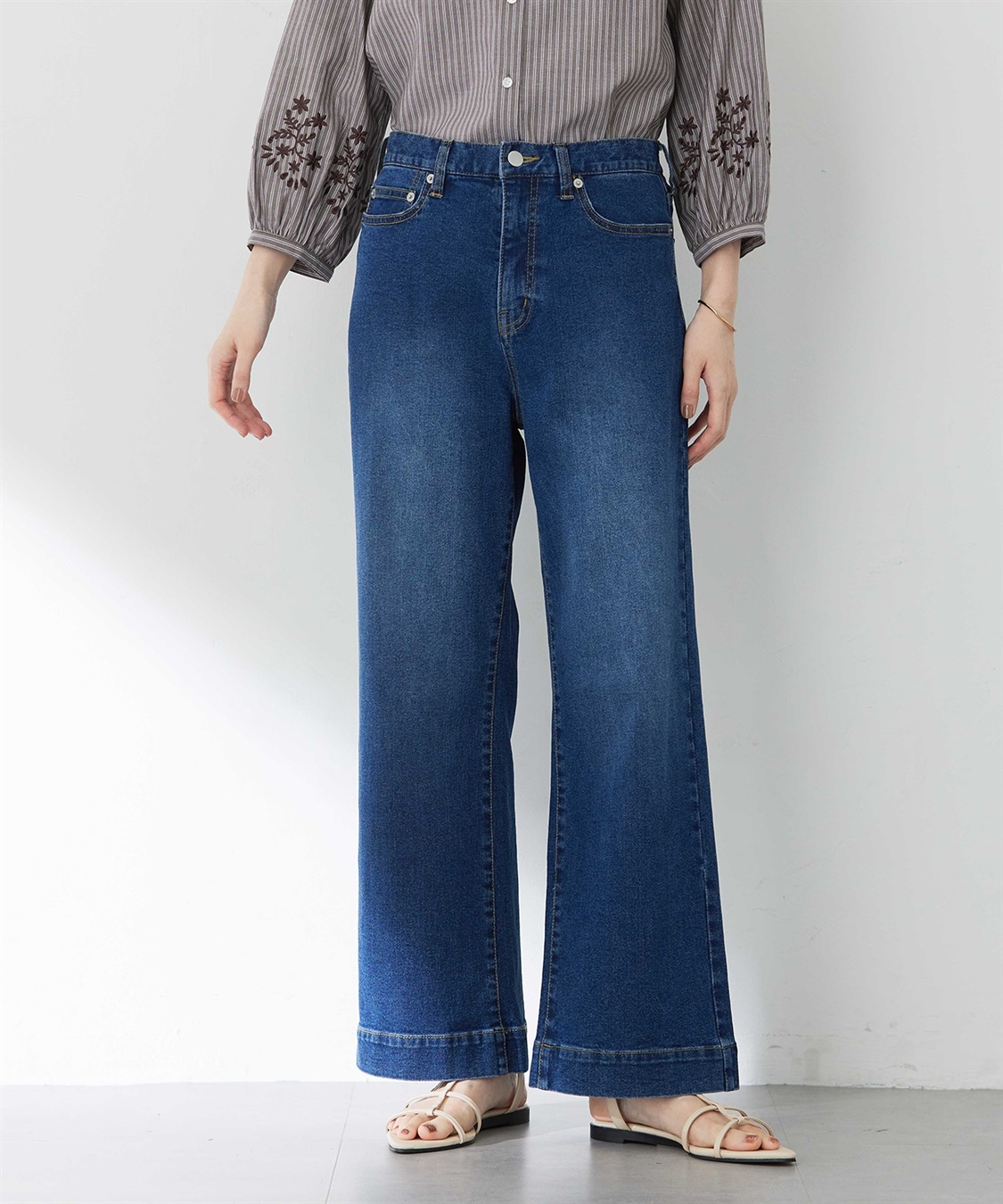 Petit Honfleur 【はっ水】ストレッチバギーデニムパンツ_sub_1