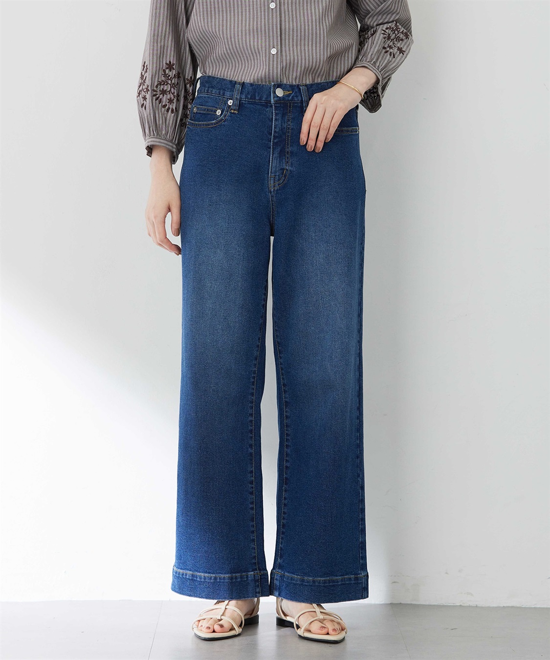 Petit Honfleur 【はっ水】ストレッチバギーデニムパンツ_sub_2