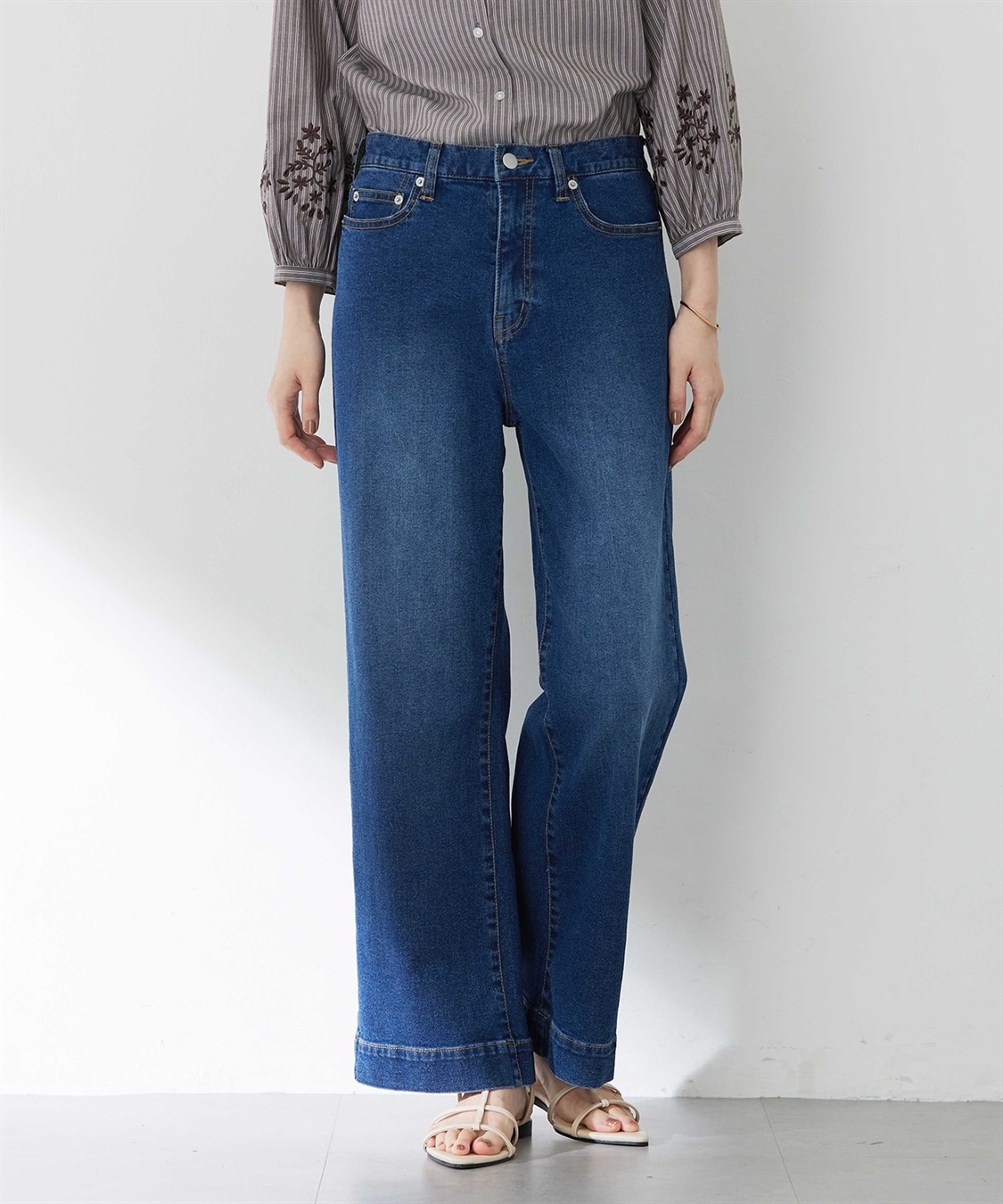 Petit Honfleur 【はっ水】ストレッチバギーデニムパンツ_sub_3