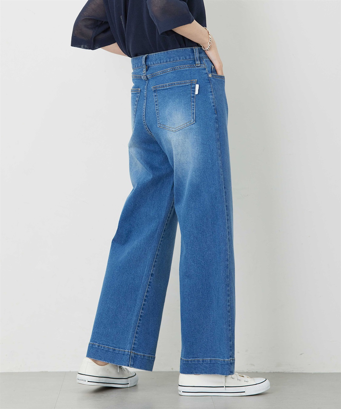 Petit Honfleur 【はっ水】ストレッチバギーデニムパンツ_sub_5