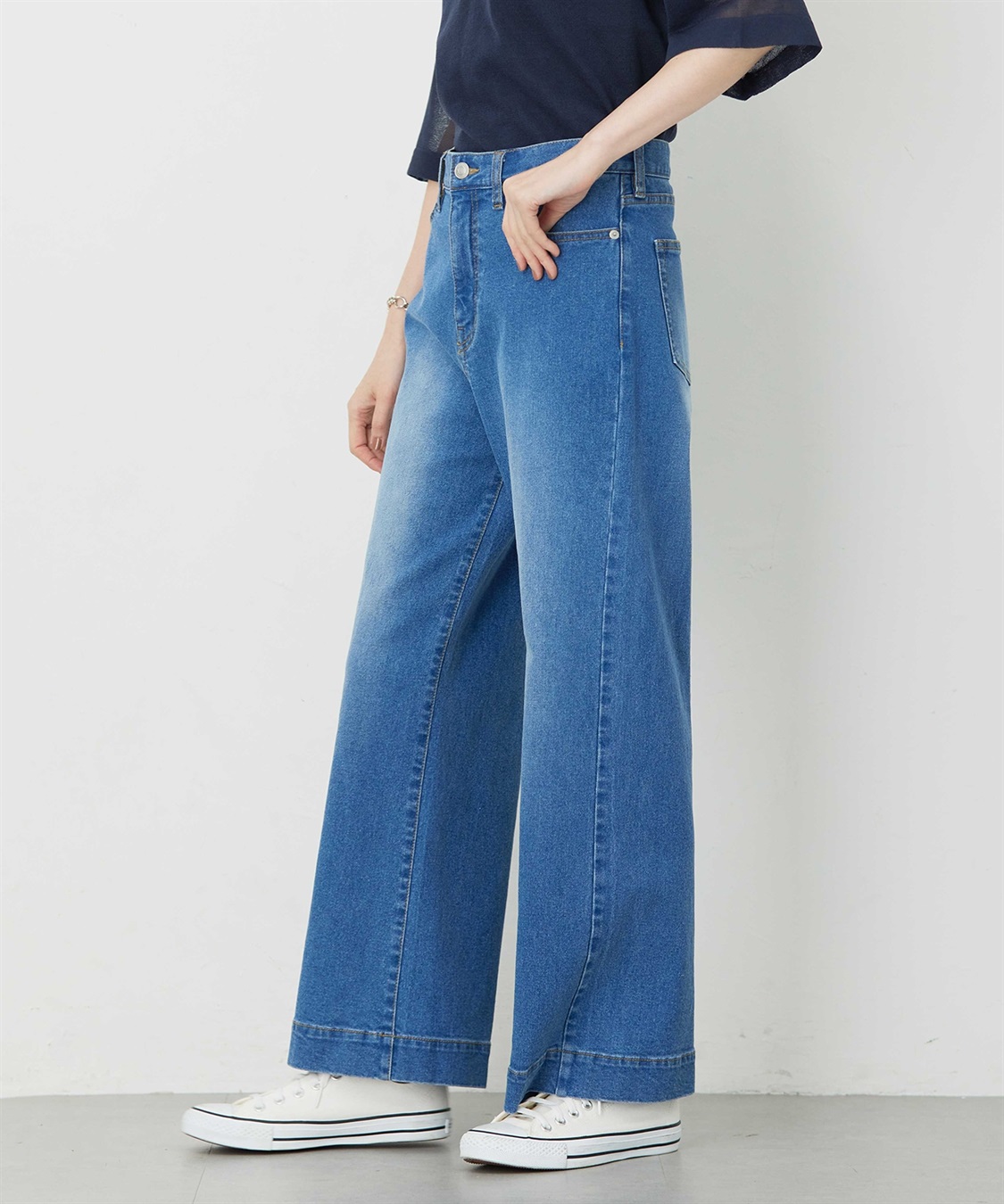 Petit Honfleur 【はっ水】ストレッチバギーデニムパンツ_sub_6