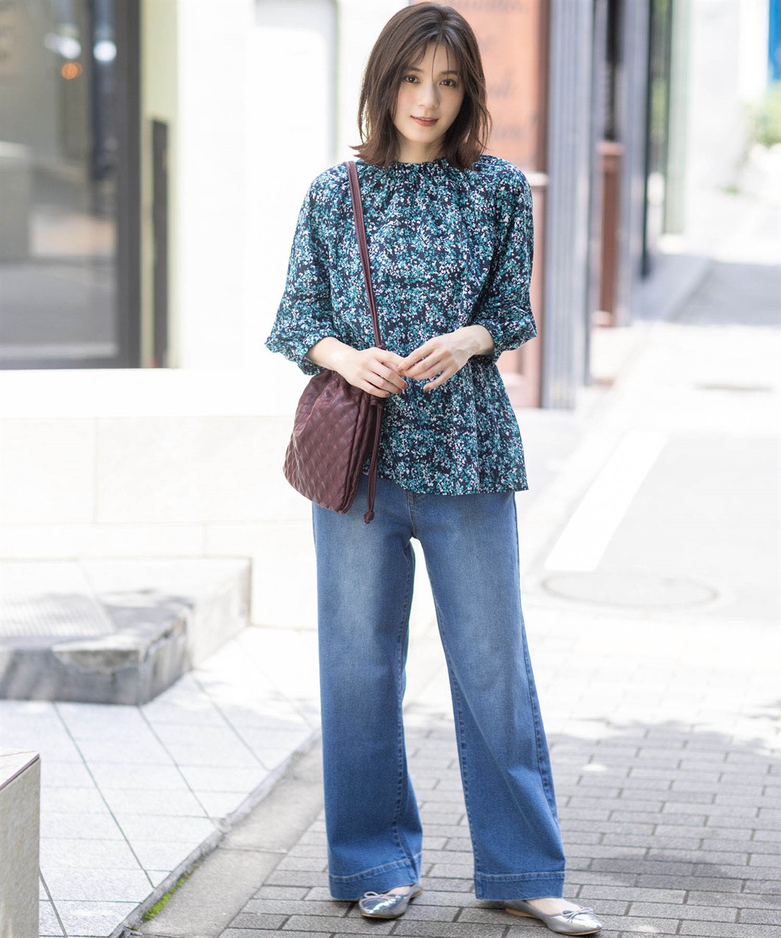 Petit Honfleur 【はっ水】ストレッチバギーデニムパンツ_sub_7