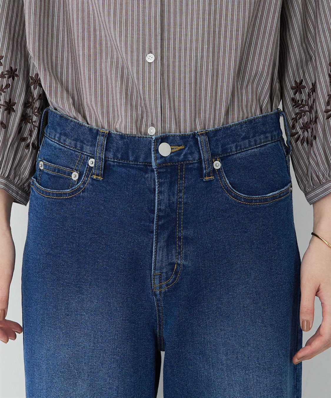 Petit Honfleur 【はっ水】ストレッチバギーデニムパンツ_sub_11