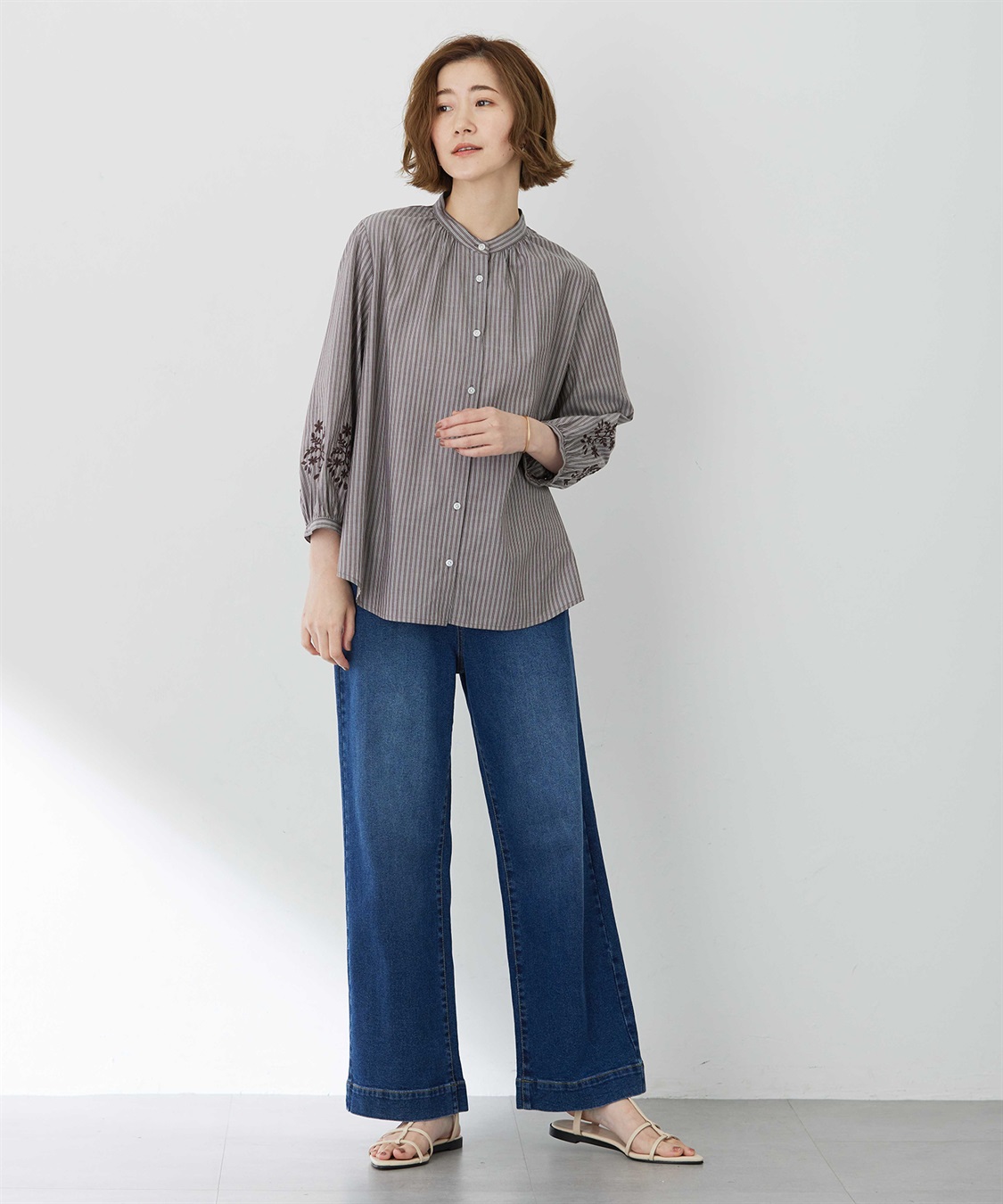 Petit Honfleur 【はっ水】ストレッチバギーデニムパンツ_sub_20