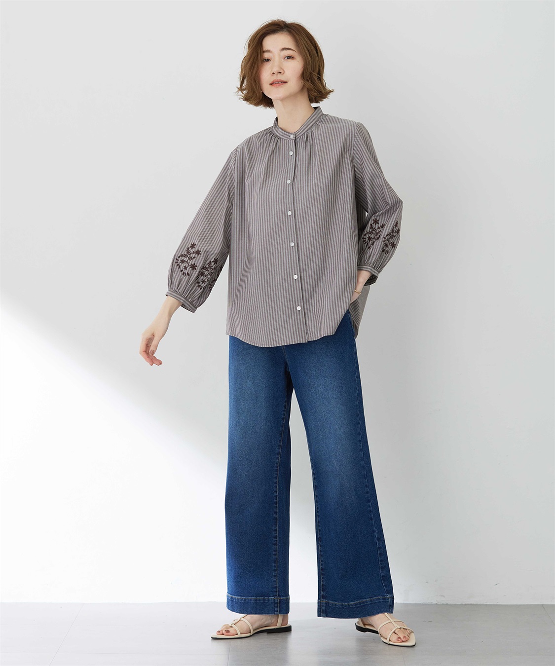 Petit Honfleur 【はっ水】ストレッチバギーデニムパンツ_sub_21