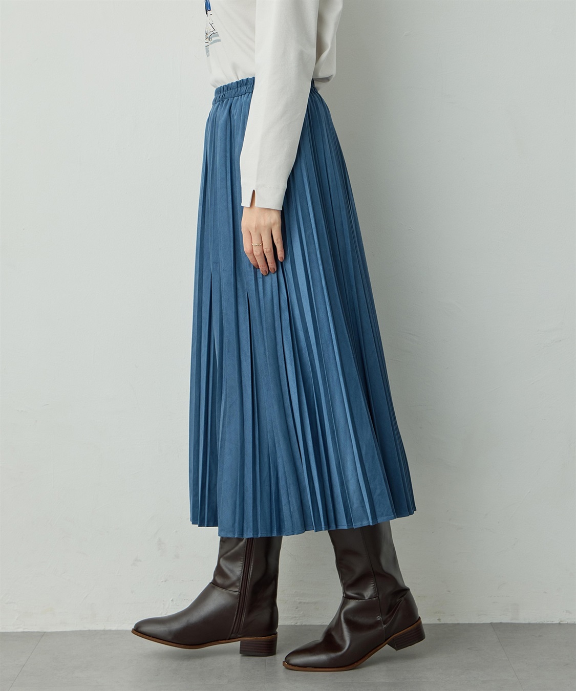 Petit Honfleur スエードプリーツスカート_sub_2