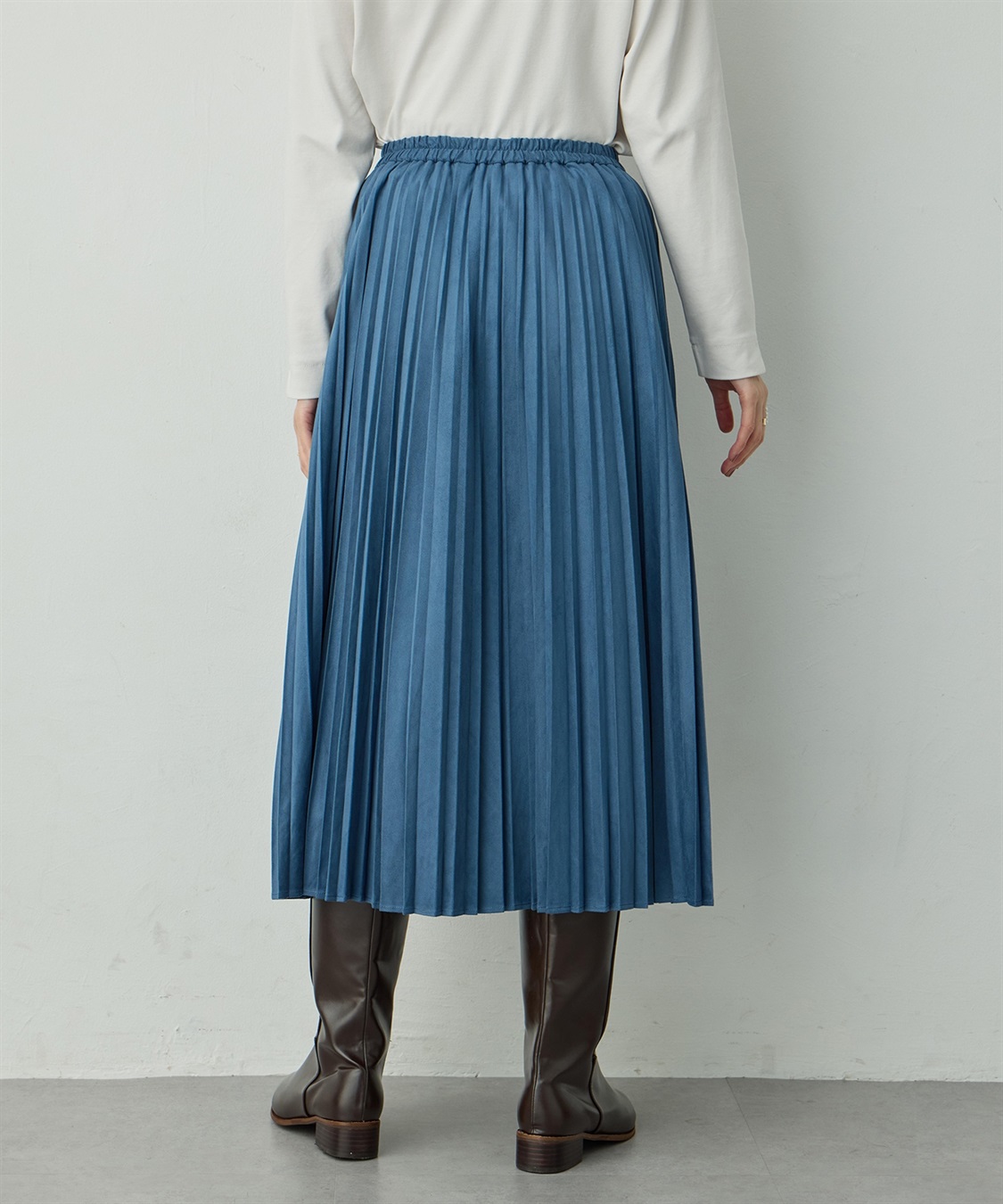 Petit Honfleur スエードプリーツスカート_sub_3