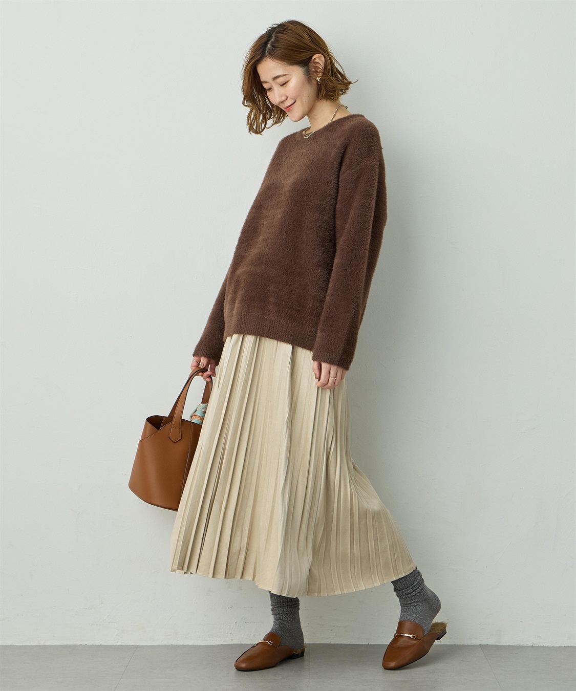Petit Honfleur スエードプリーツスカート_sub_8