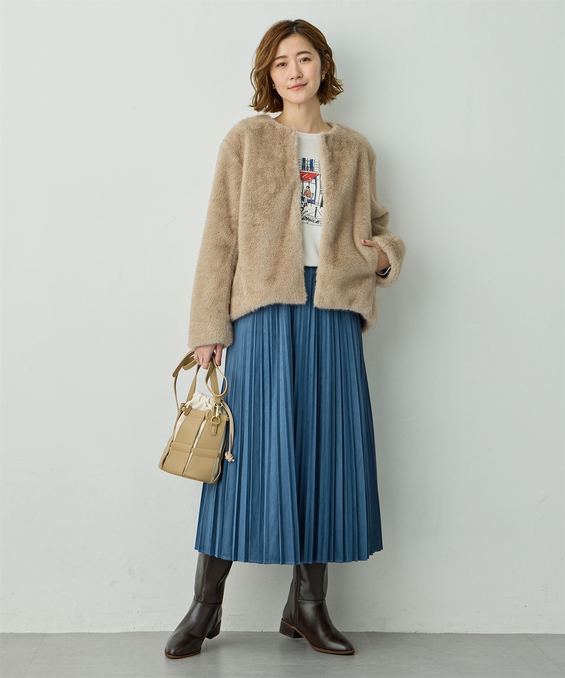 Petit Honfleur スエードプリーツスカート_sub_10