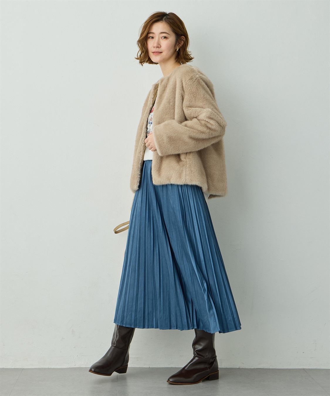 Petit Honfleur スエードプリーツスカート_sub_12