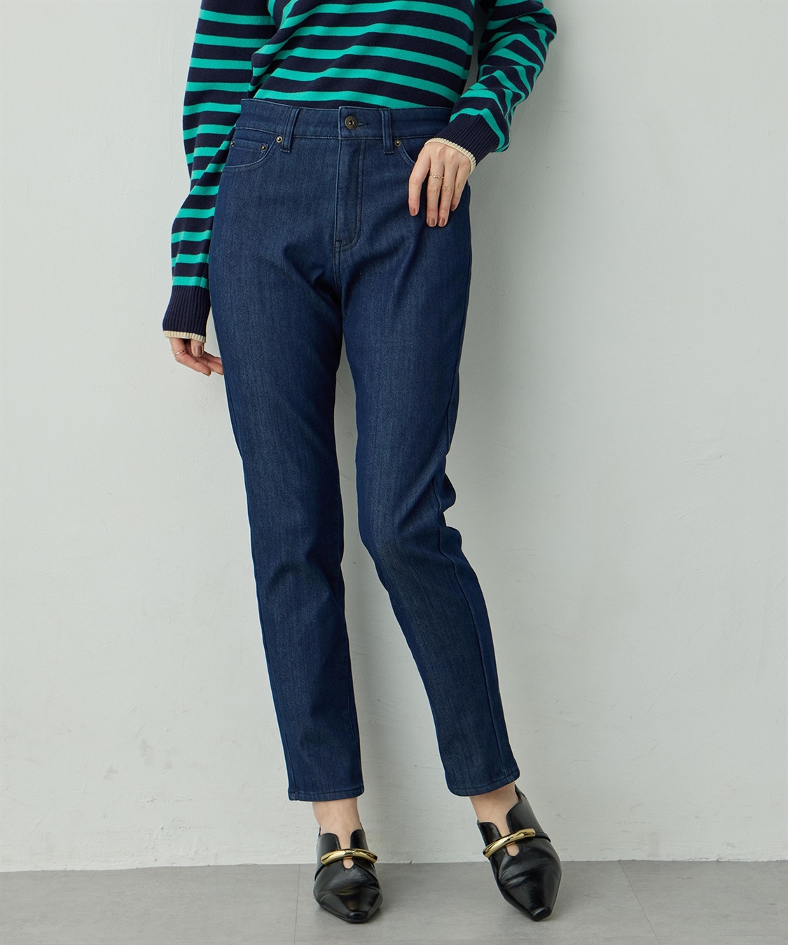 Petit Honfleur デニムフリースパンツ_sub_2