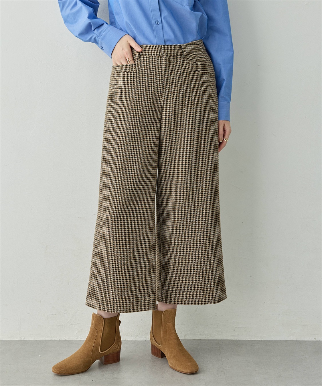 Petit Honfleur チェックワイドパンツ_sub_1