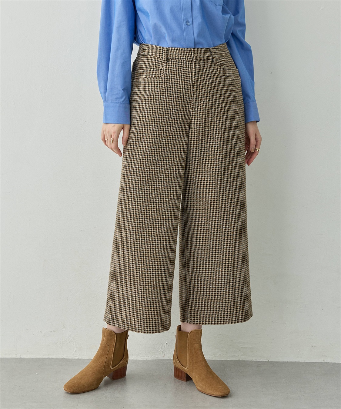 Petit Honfleur チェックワイドパンツ_sub_2