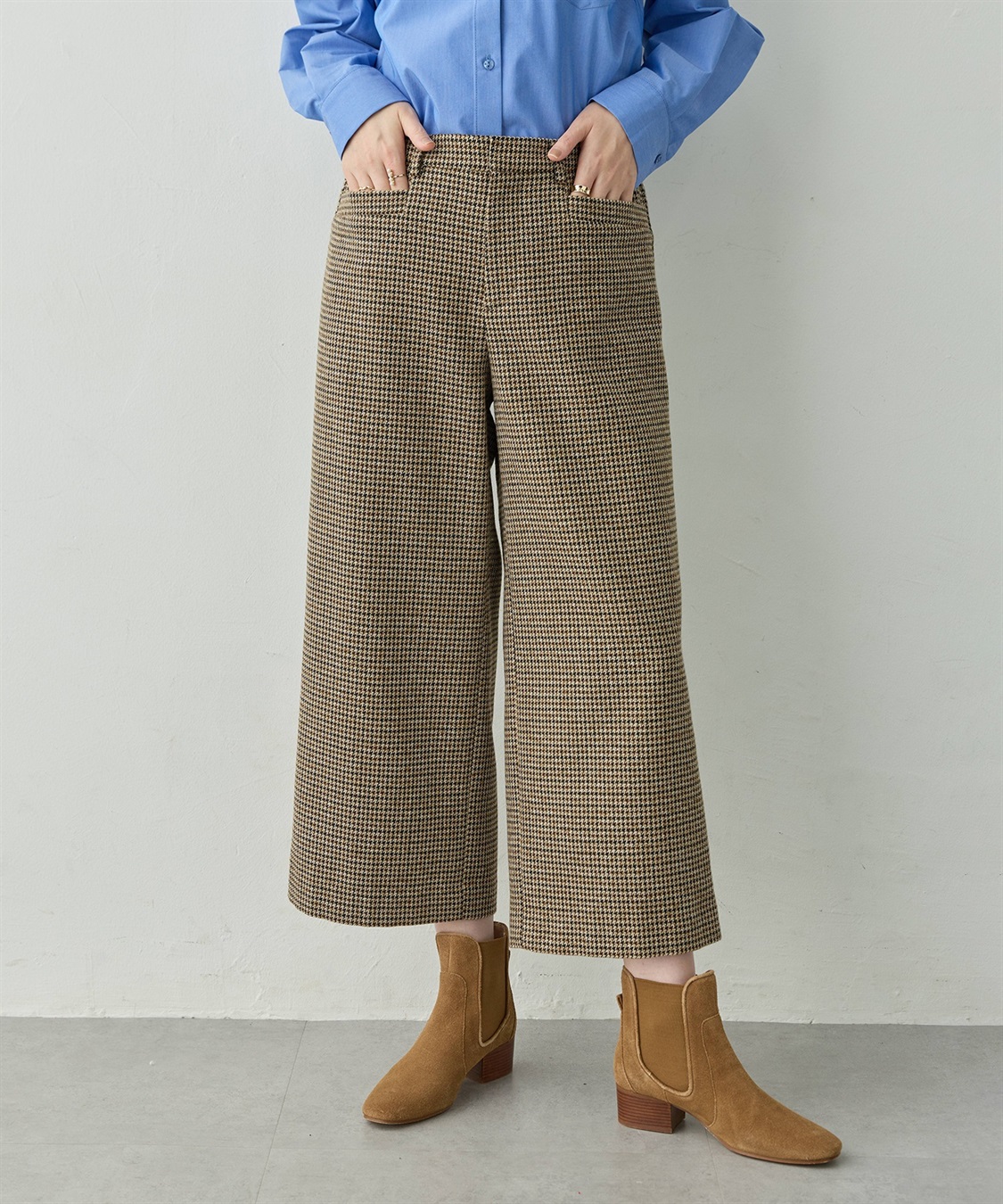 Petit Honfleur チェックワイドパンツ_sub_3