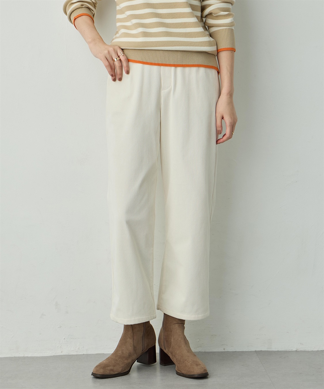 Petit Honfleur コーデュロイセミワイドパンツ_sub_5