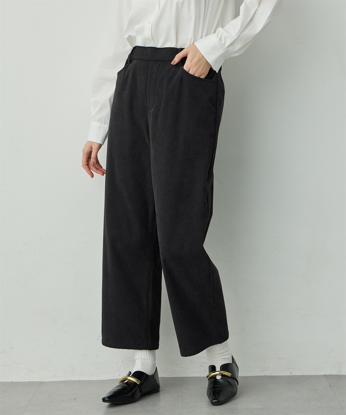 Petit Honfleur コーデュロイセミワイドパンツ_sub_8