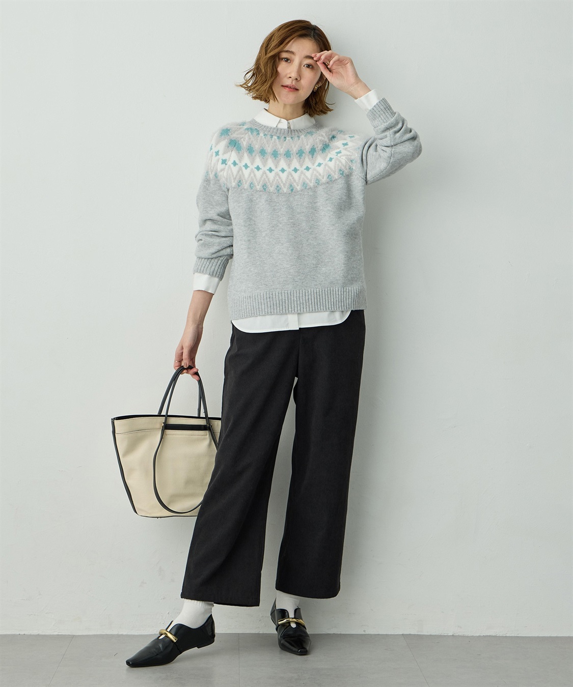 Petit Honfleur コーデュロイセミワイドパンツ_sub_9