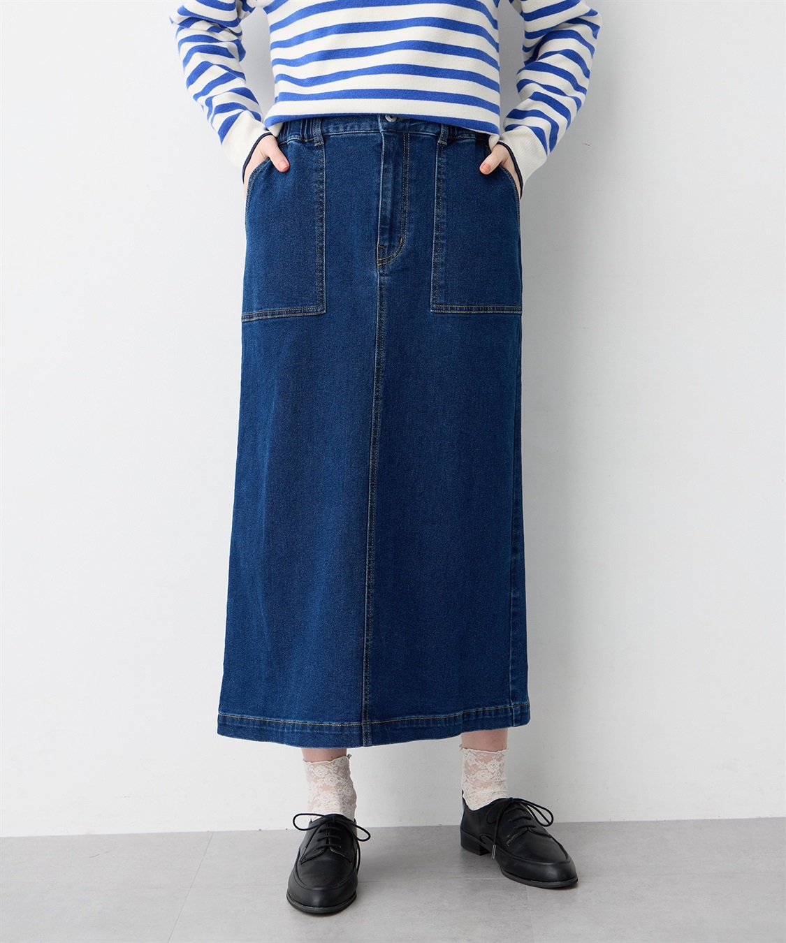 Petit Honfleur ストレッチデニムロングスカート【はっ水】_sub_5
