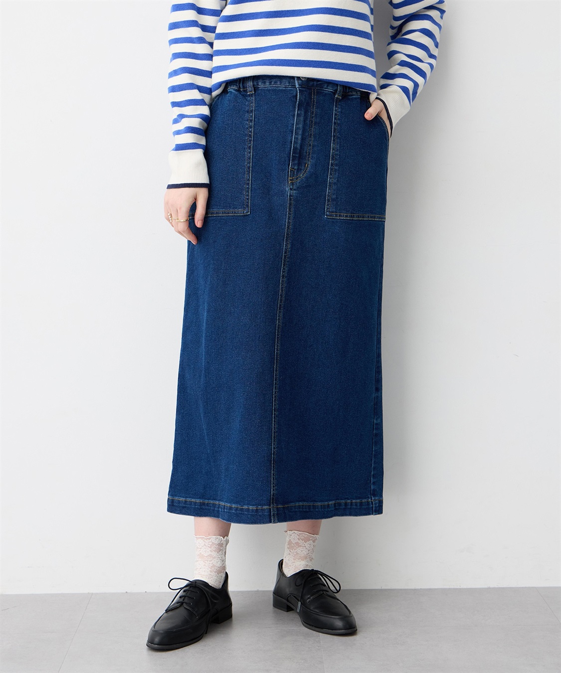 Petit Honfleur ストレッチデニムロングスカート【はっ水】_sub_6