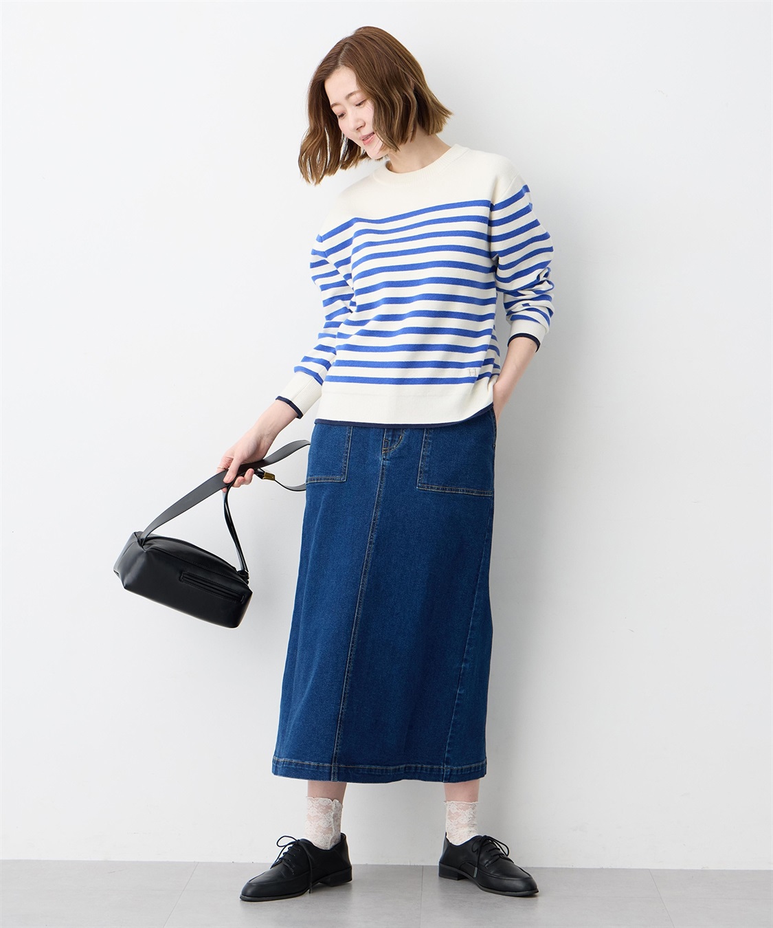 Petit Honfleur ストレッチデニムロングスカート【はっ水】_sub_11