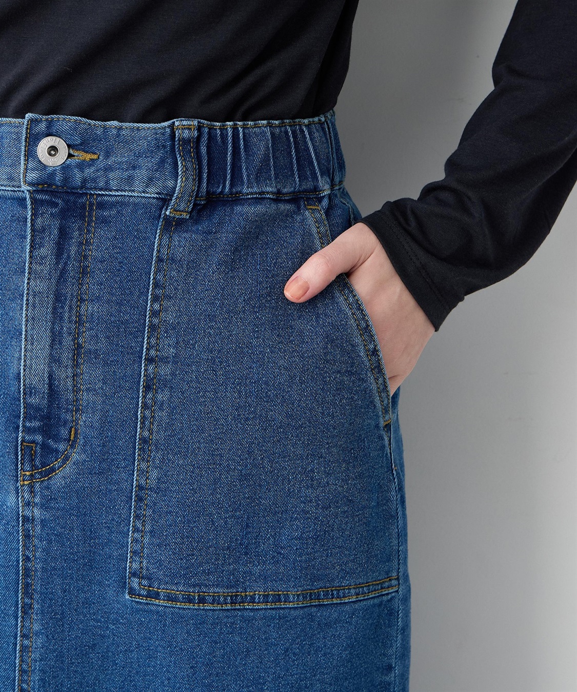 Petit Honfleur ストレッチデニムロングスカート【はっ水】_sub_20