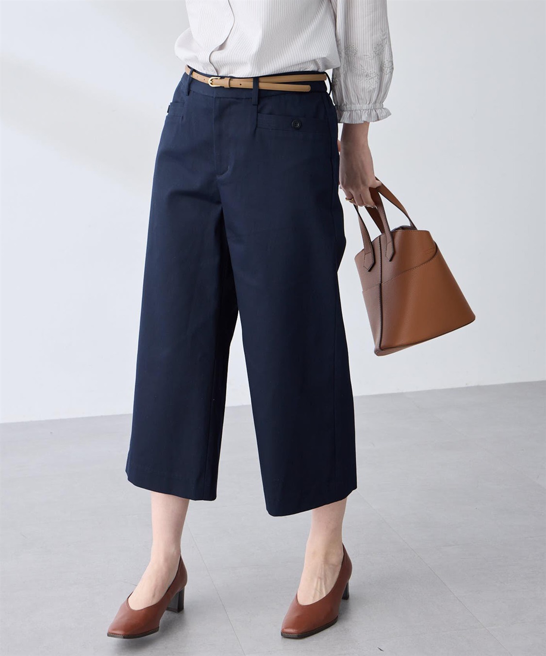 Petit Honfleur ストレッチクロプトパンツ【後ろウエストゴム】_sub_1