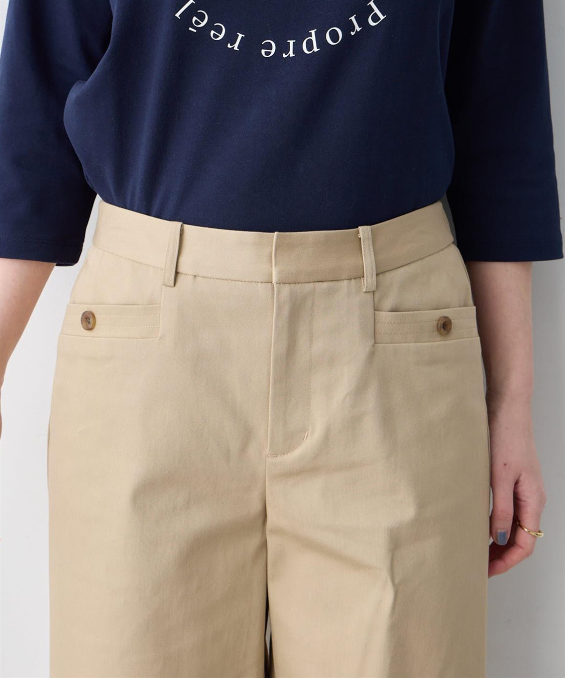 Petit Honfleur ストレッチクロプトパンツ【後ろウエストゴム】_sub_12